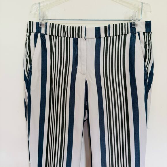 Ann Taylor LOFT Olive Green Blue Cream Casual Striped Jogger Pants Size 4 - Picture 6 of 11